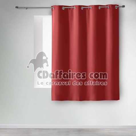 Rideau occultant &agrave; &oelig;illets 135 x 180 cm &ndash; Uni Grenade &ndash; Petite hauteur &ndash;