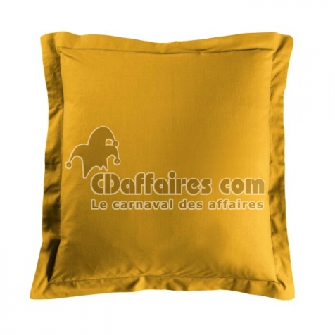 Taie d&rsquo;oreiller 63 x 63 cm coton 57 fils Lina Curry &ndash; Volant plat avec point bourdon