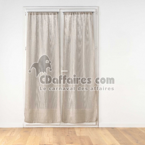 Paire de Panneaux Passe-Tringle 2 x 70 x 200 cm &ndash; Effet Lin Haltona Noisette