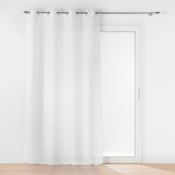 Voilage à œillets 140 x 240 cm – Effet lin tissé Haltona Blanc