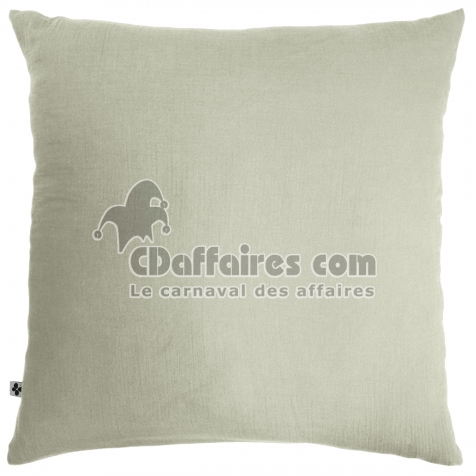 Taie d&rsquo;Oreiller 60 x 60 cm &ndash; Double Gaze de Coton &ndash; Ga&iuml;a Vert d'eau