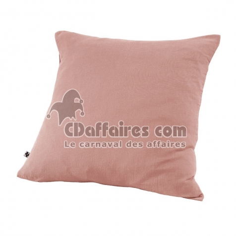 Taie d&rsquo;Oreiller 60 x 60 cm &ndash; Double Gaze de Coton &ndash; Ga&iuml;a Rose p&ecirc;che