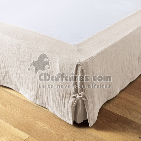 Cache-sommier 180 x 200 cm &ndash; Double Gaze de Coton 125 g/m&sup2; &ndash; Ga&iuml;a Pampa