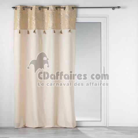 Rideau &agrave; &OElig;illets 140 x 240 cm &ndash; Polycoton &ndash; Solea Or