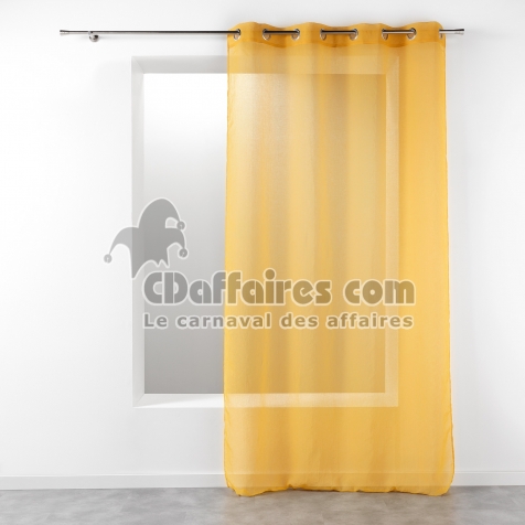 Voilage &agrave; &OElig;illets 140 x 240 cm &ndash; &Eacute;tamine Crash Telma Jaune