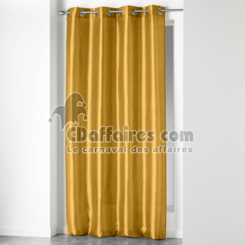 Rideau en shantung effet brillant 140 x 240 cm &ndash; Shana Moutarde