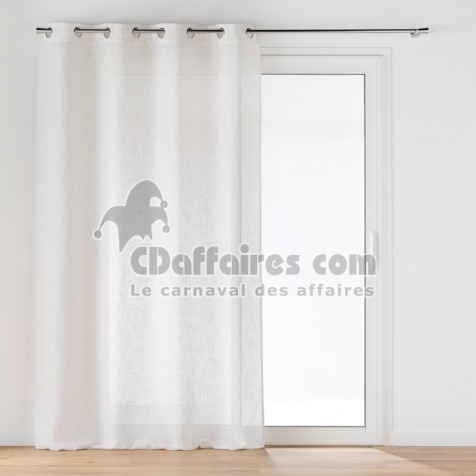 Voilage &agrave; &OElig;illets 140 x 240 cm &ndash; Effet Lin Tiss&eacute; &ndash; Cloris Naturel