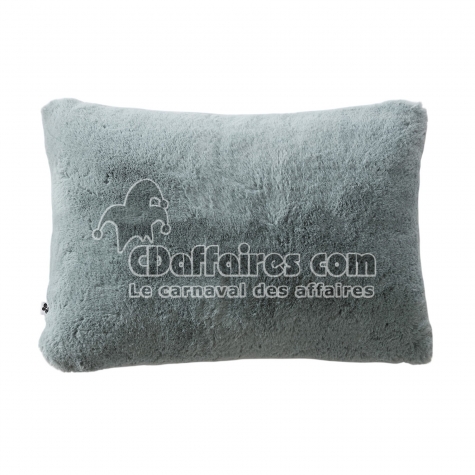 Coussin déhoussable 40 x 60 cm – Polyester imitation fourrure Sven Bleu arctique