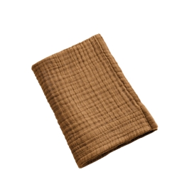Serviette Invité Gaïa 30 x 50 cm – Gaze de Coton Unie Camel