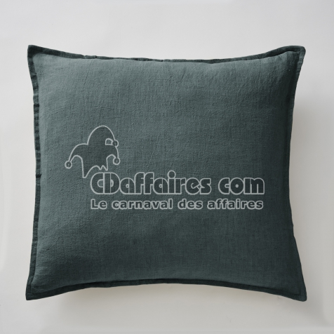 Taie d’Oreiller 60 x 60 cm – Lin Lavé Français Luxe Soline - Ardoise