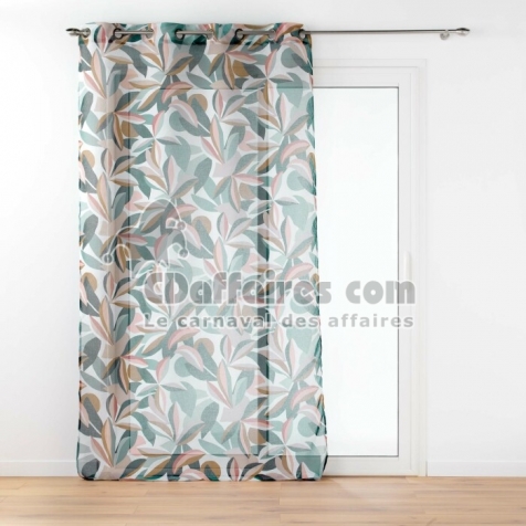 Voilage &agrave; &OElig;illets 140 x 240 cm &ndash; Voile Sabl&eacute; Imprim&eacute; Lavinia