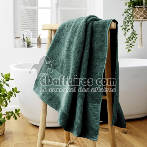 Drap de Bain 90 x 150 cm &ndash; Coton &Eacute;pais 600 g/m&sup2; &ndash; &Eacute;ponge Unie &ndash; Garance Emeraude