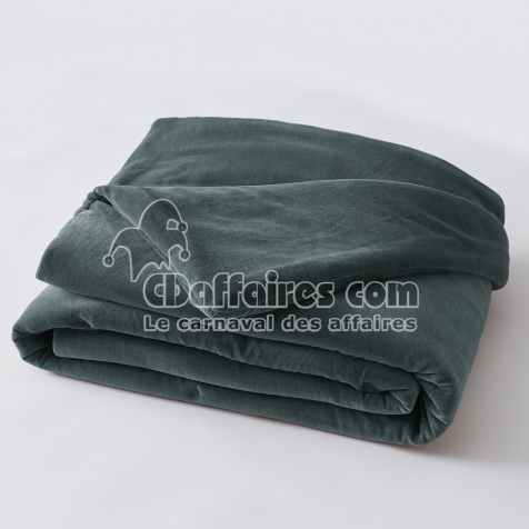Bout de Lit 90 x 200 cm – Velours de Coton César – Ardoise