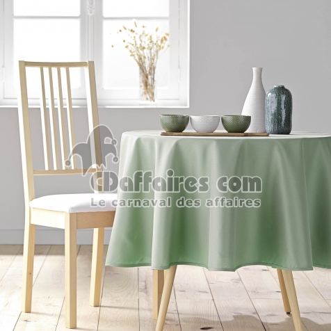 Nappe ronde Ø 180 cm – Polyester uni – Essentiel Sauge – Finition ourlet