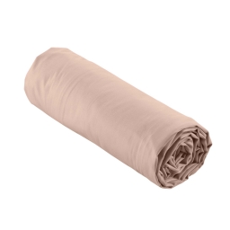 Drap Housse 1 Personne 90 x 190 cm &ndash; Percale Unie 78 Fils &ndash; Nude