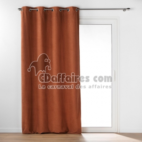 Rideau &agrave; &OElig;illets 140 x 240 cm &ndash; Bouclette Unie &ndash; Wooly Terracotta