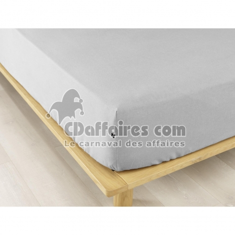 Drap-Housse King Size 180 x 200 cm &ndash; Flanelle Chaude &ndash; Bonnet 30 cm &ndash; Candice Gris