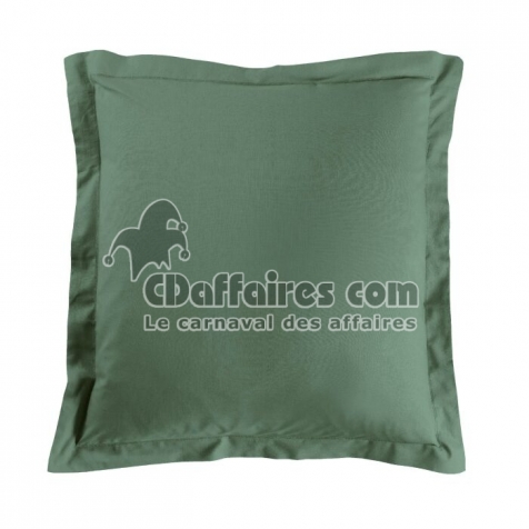 Taie d&rsquo;oreiller 63 x 63 cm coton 57 fils Lina C&egrave;dre &ndash; Volant plat avec point bourdon