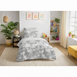 Pack &Eacute;vasion Perle &mdash; Housse de couette 140 x 200 cm avec drap housse 90 x 190 cm et 2 taies