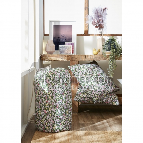 Couette imprim&eacute;e 240 x 220 cm + 2 taies d&rsquo;oreiller 60 x 60 cm &ndash; Coton Imprim&eacute; &ndash; Myosotis