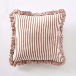 Coussin D&eacute;houssable Gaze de Coton 45 x 45 cm Abricot &ndash; LIVIA