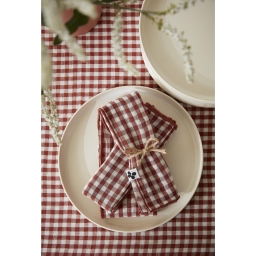 Lot de 3 serviettes 40 x 40 cm &ndash; Double gaze de coton &ndash; Vickie Terracotta