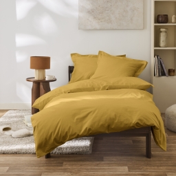 Housse de couette 140 x 200 cm Grand H&ocirc;tel Mangue &mdash; Percale de coton peign&eacute; 80 fils/cm&sup2;