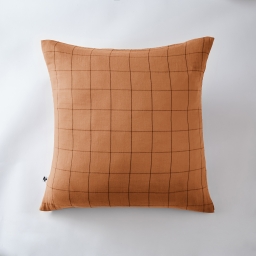 Taie d&rsquo;Oreiller 60 x 60 cm &ndash; Gaze de Coton Tiss&eacute;e &ndash; Ga&iuml;a Match Abricot