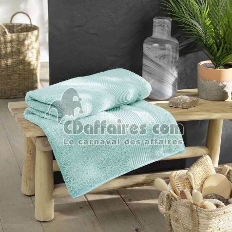 Drap de bain 90 x 150 cm &ndash; Coton &eacute;ponge uni Tendresse Celadon&ndash; 500 g/m&sup2;