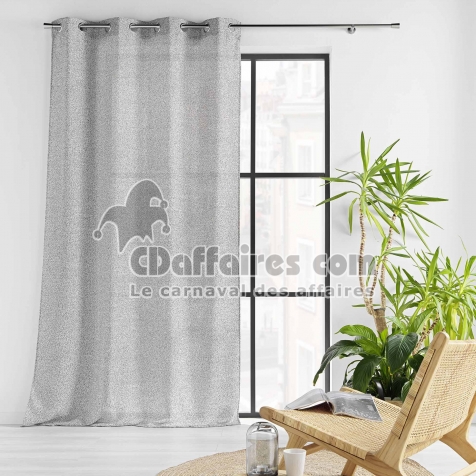 Voilage &agrave; &oelig;illets 140 x 240 cm &ndash; Effet lainage &ndash; Loulaine Gris