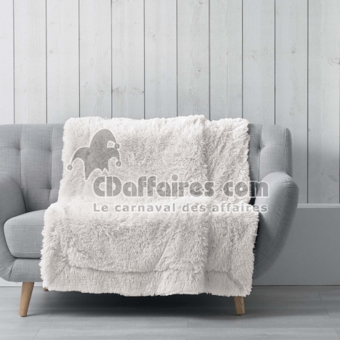 Plaid 125 x 150 cm &ndash; Imitation Fourrure &ndash; Marilou Naturel