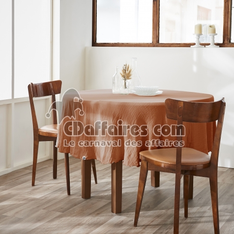 Nappe ronde 180 cm &ndash; Double gaze de coton &ndash; Ga&iuml;a Abricot