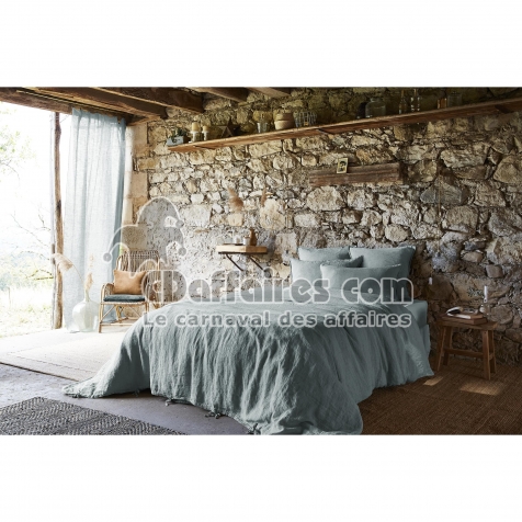 Housse de couette 200 x 200 cm – Lin Français Lavé – SOLINE Azur