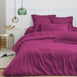 Housse de couette 240 x 220 cm &ndash; 100% Coton 57 fils/cm&sup2; &ndash; Qualit&eacute; Sup&eacute;rieure &ndash; Magenta