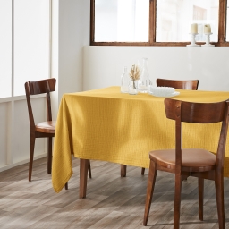 Nappe rectangulaire 150 x 250 cm – Double gaze de coton – Gaïa Safran