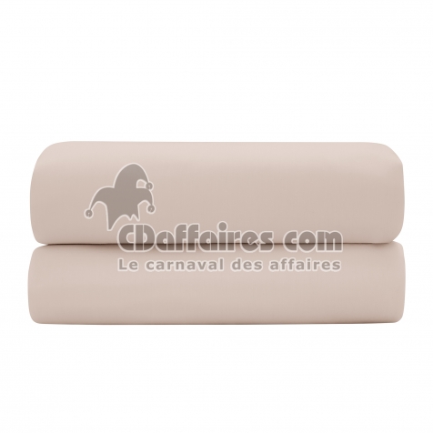 Drap-housse 140 x 190 cm &mdash; Satin de coton 120 fils/cm&sup2; &mdash; Rose blush &mdash; Bonnet 30 cm