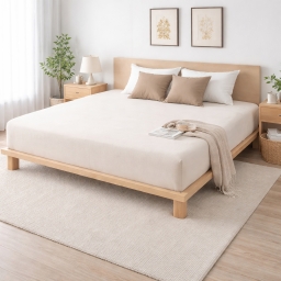 Drap-housse 140 x 190 cm Sienna Sable &ndash; Face Gaze de Coton & Coton 57 fils &ndash; Bonnet 30 cm