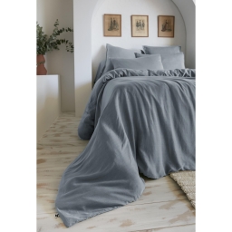 Housse de couette 140 x 200 cm &ndash; Lyocell Uni &ndash; LYSANDRE &ndash; Stone