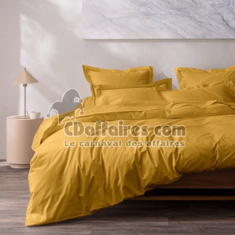Housse de couette 240 x 220 cm Grand H&ocirc;tel Signature Mangue &mdash; Percale de coton peign&eacute; 80 fils/cm&sup2;