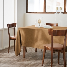 Nappe rectangulaire 150 x 250 cm – Double gaze de coton – Gaïa Camel