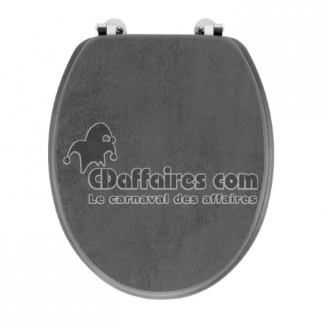 Abattant wc charnieres metal 37.5 x 46 cm mdf effet beton alium Sans