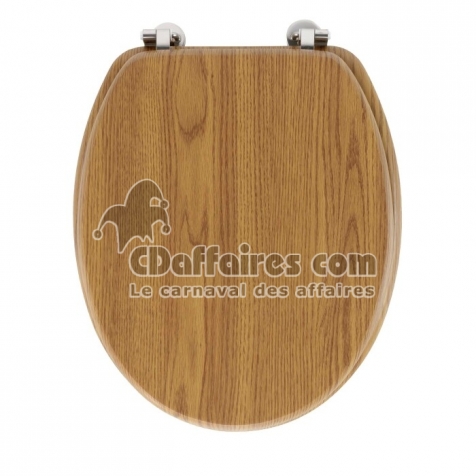 Abattant wc charnieres metal 37.5 x 46 cm mdf effet bois strata Chene