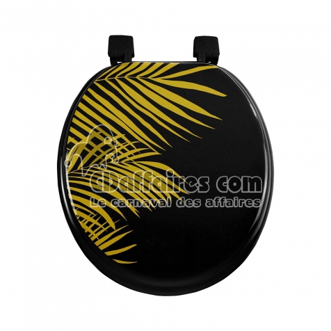 Abattant wc charnieres plastique 37 x 47 cm mdf imprime orbella Noir