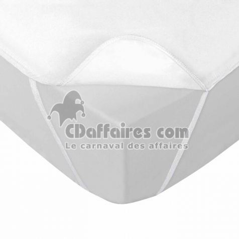 Alese impermeable+elastiques 140 x 190 cm eponge tpu shelly Blanc