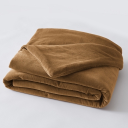 Bout de lit gaze de coton 90 x 200 cm velours de coton César Camel