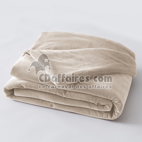 Bout de lit gaze de coton 90 x 200 cm velours de coton c&eacute;sar pampa Naturel