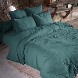 Copy de Housse de couette double gaze de coton 260 x 240 cm canard (blue) Bleu