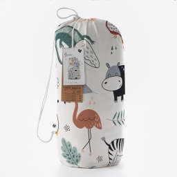 Couette imprim&eacute;e enfant SAVANE 140 x 200 cm + 1 taie 60 x 60 cm