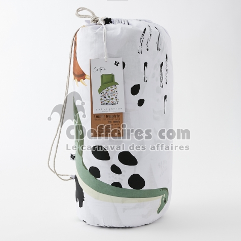 Couette temp&eacute;r&eacute;e imprim&eacute;e 240 x 220 cm coton imprim&eacute; Cretace