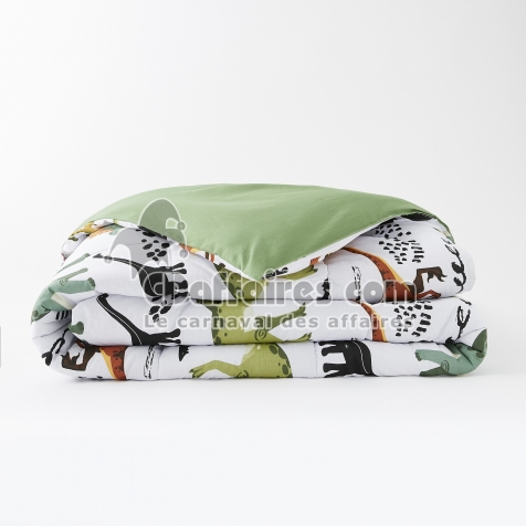 Couette temp&eacute;r&eacute;e imprim&eacute;e 260 x 240 cm coton imprim&eacute; Cretac&eacute;